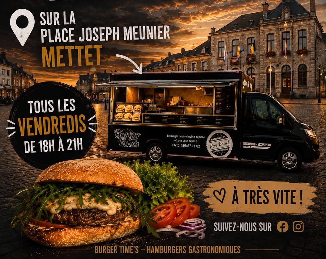 Burgertimes le vendredi sur la Place Joseph Meunier à Mettet