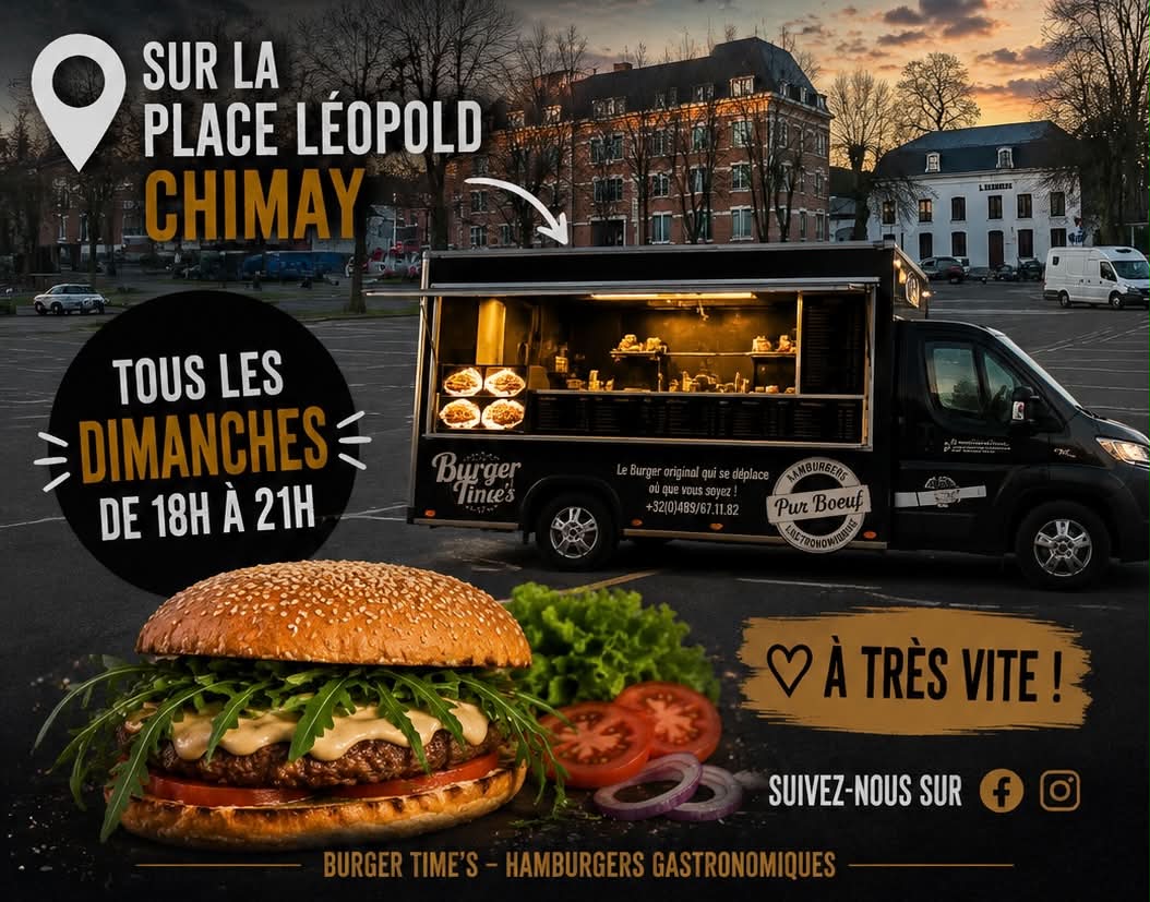 Burgertimes le dimanche sur la Place Léopold à Chimay