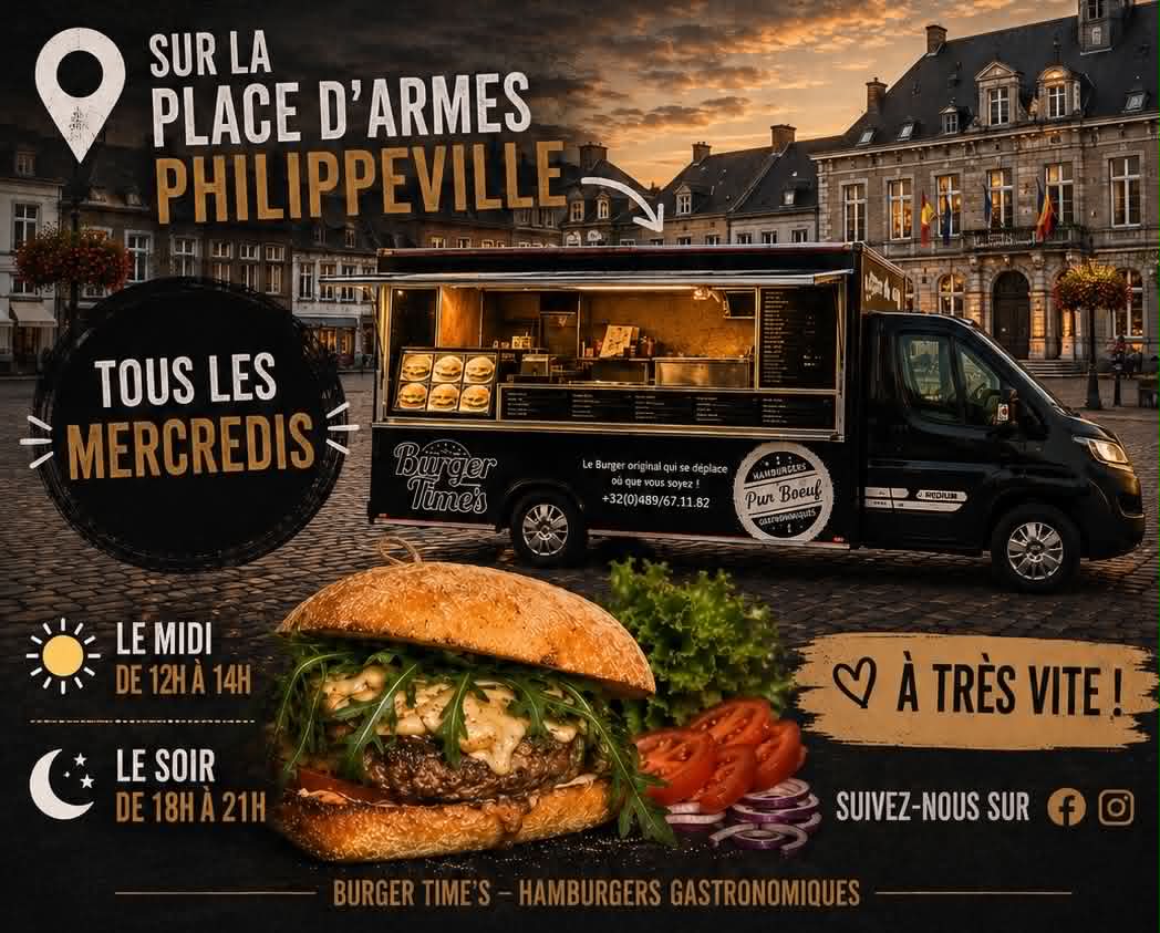 Burgertimes le mercredi sur la Place d’Armes à Philippeville